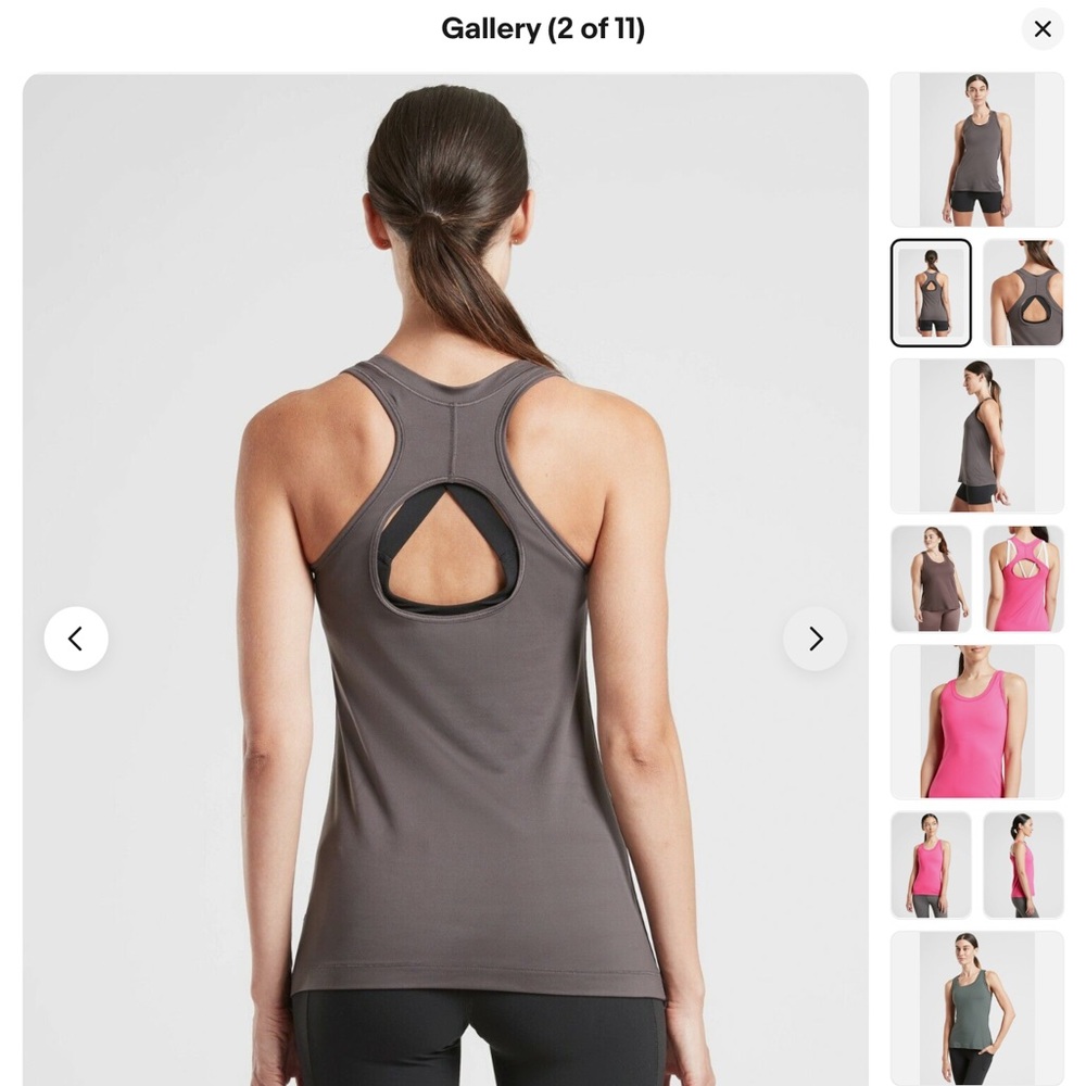 ATHLETA NITRO RACER BACK TANK TOP IN BROWN - Picture 6 of 6